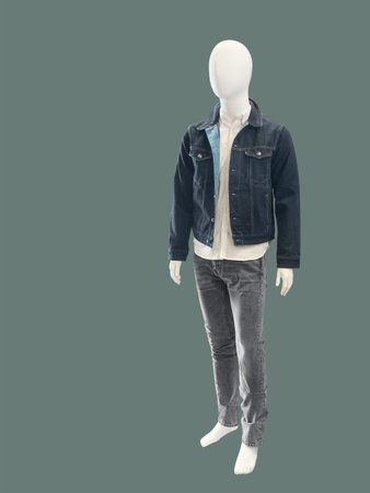 Contemporary elegant fashion apparel on male mannequin, isolated. No brand names or copyright objects.の写真素材