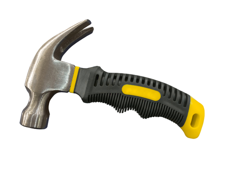 Claw hammer with short handle, isolated on white background.の写真素材