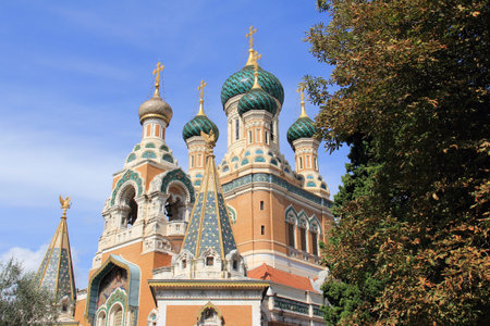 Details of the Russian St Nicholas Orthodox Cathedral in Nice France