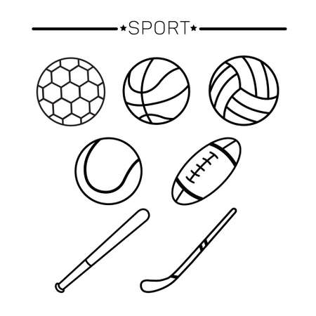 Sport ball set vector illustraion best for sport cartoon, children book publisherのイラスト素材