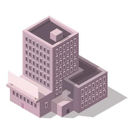 Factory Administrative Building with Blank Signのイラスト素材