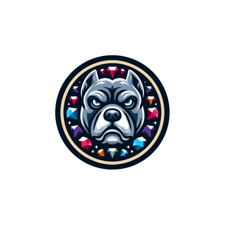 Bulldog head mascot logo template vector icon illustration design.のイラスト素材