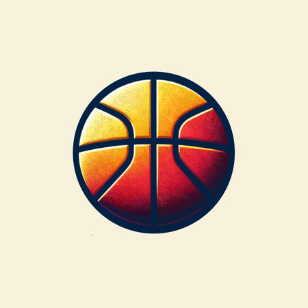 Basketball ball on a white background. Vector illustration in retro style.のイラスト素材