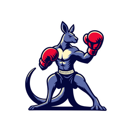 Kangaroo with boxing gloves. Vector illustration of a kangaroo with boxing gloves.のイラスト素材