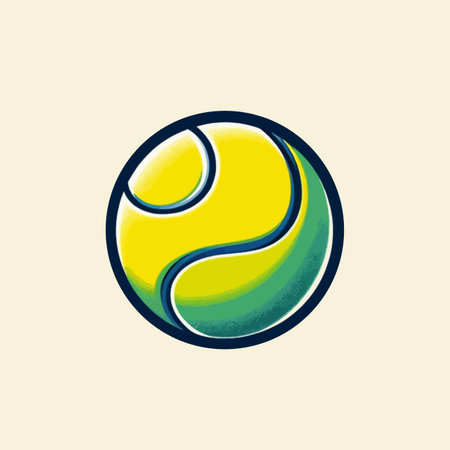 Tennis ball vector logo design template. Tennis ball icon symbol.のイラスト素材