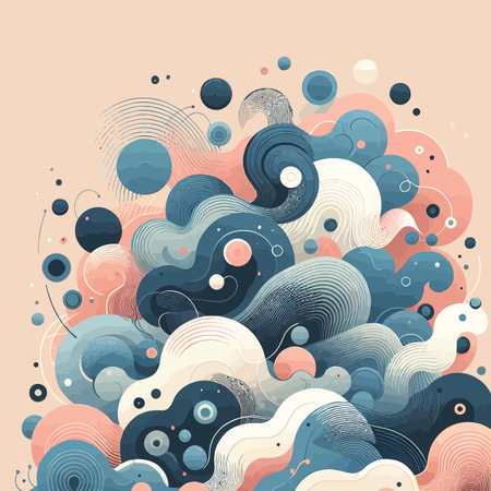 Abstract vector background with colorful clouds and waves. Vector illustration for your designのイラスト素材