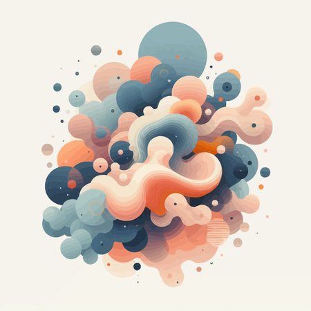 Abstract colorful background with liquid shapes. Vector illustration for your design.のイラスト素材