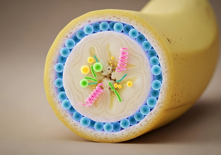 Glowing Banana with Microbiome and Probiotic Microbial Haloの素材