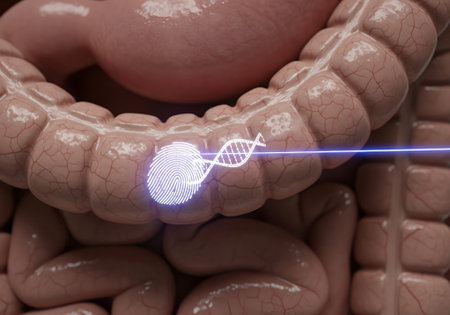 DNA Scan on Intestinal Wall - Precision Genomics Visualizationの素材
