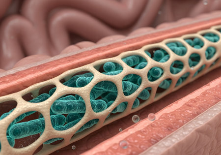 Fiber Scaffold -Intestinal Cross-Section Supporting Beneficial Bacteriaの素材