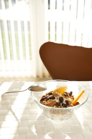 Muesli for brekfast. Healthy start of the dayの写真素材