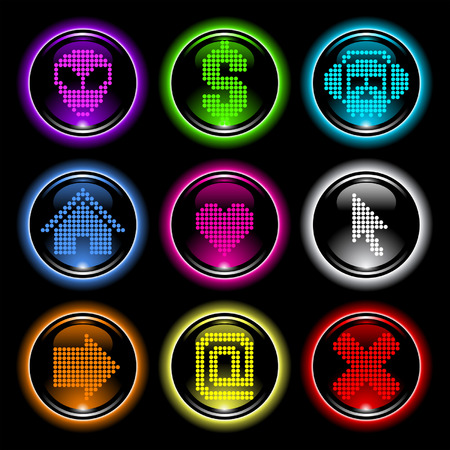 aqua style buttons for web and applicationsのイラスト素材