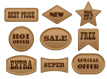 Leather jeans labelのイラスト素材