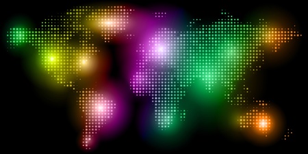 Dotted world map for print, web and business presentationsのイラスト素材