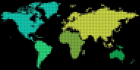 Dotted world map for print, web and business presentationsのイラスト素材