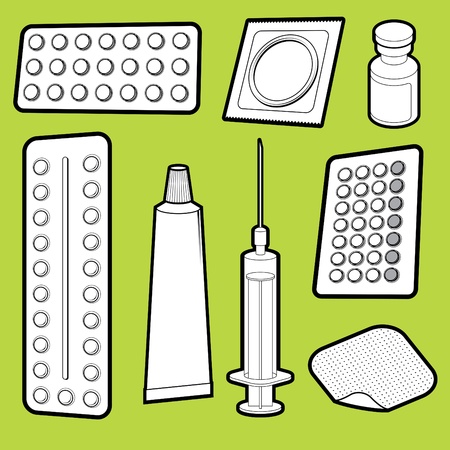 Vector illustration of birth control medicineのイラスト素材