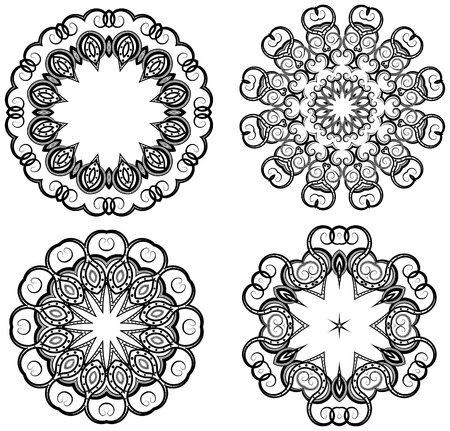 Oriental style ornaments isolated on whiteのイラスト素材