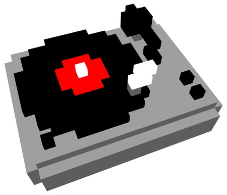 3D pixel cartoon style turntableのイラスト素材