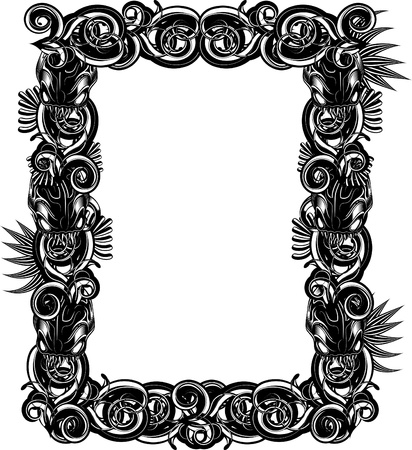 Picture frame made of tentacles and hidden alien creaturesのイラスト素材