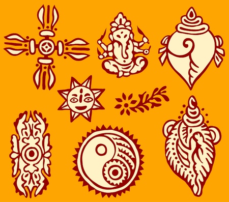 indian mythology, fabric ornamentsのイラスト素材