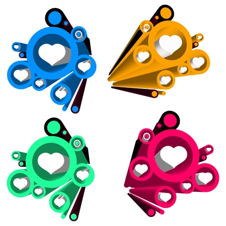 Set of colorful 3D design elementsのイラスト素材