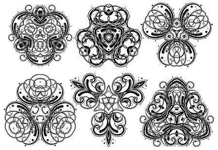 Set of fantasy style design elementsのイラスト素材
