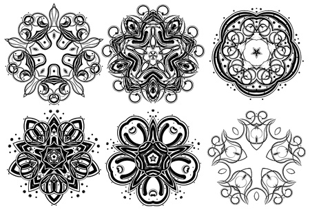 Set of fantasy style design elementsのイラスト素材
