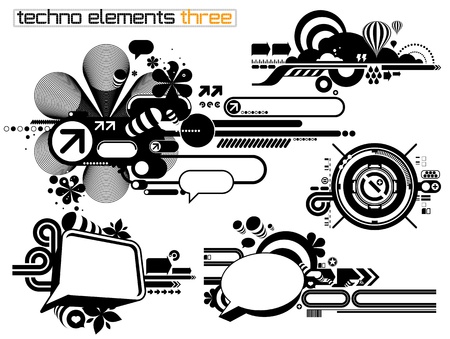 Set of techno compositions for print multimedia and webのイラスト素材