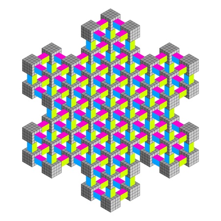 Abstract geometrical composition isolated on whiteのイラスト素材