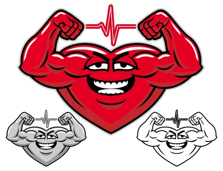 Strong heart cartoon characterのイラスト素材