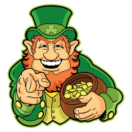 Leprechaun with a pot of goldのイラスト素材