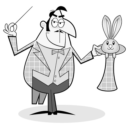 Cartoon style magician, performing a trickのイラスト素材