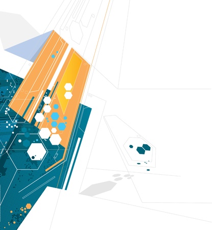 abstract techno background isolated on whiteのイラスト素材