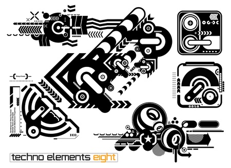 Set of techno compositions for print multimedia and webのイラスト素材