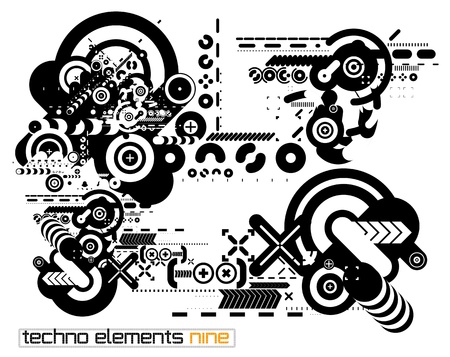 Set of techno compositions for print multimedia and webのイラスト素材