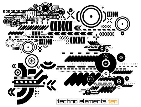 Set of techno compositions for print multimedia and webのイラスト素材