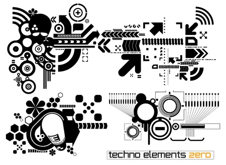 Set of techno compositions for print multimedia and webのイラスト素材