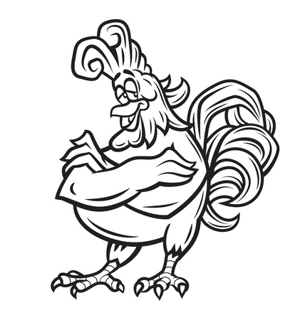 Rooster cartoon characterの写真素材
