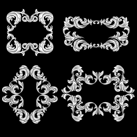 Set of floral design elementsの写真素材