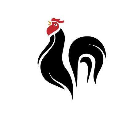 Black Rooster. Digital Drawingのイラスト素材