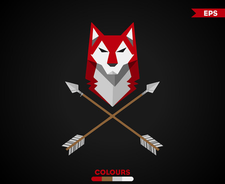 Wolf With Arrows icon designのイラスト素材