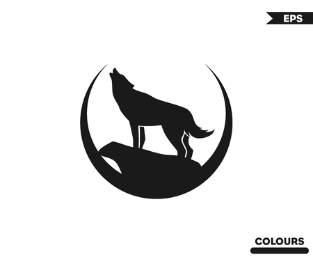 Wolf Roaring Logoのイラスト素材