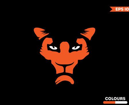 Tiger Gym icon design on black backgroundのイラスト素材