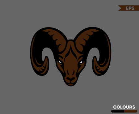 Angry Ram Headのイラスト素材