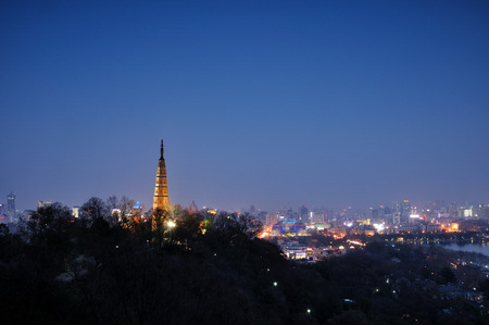 Baochu pagoda at night viewのeditorial素材