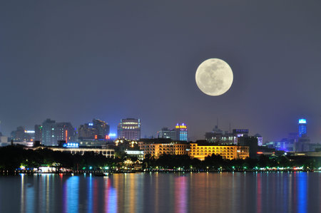 Full moon nightのeditorial素材