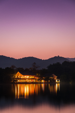 West Lake night viewのeditorial素材
