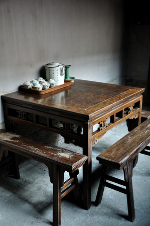 Square tableの写真素材