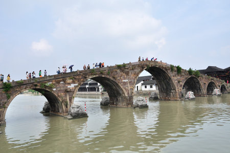 Chinese ancient architectural arch bridgeのeditorial素材