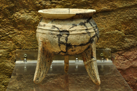 pottery displaying in a museumのeditorial素材